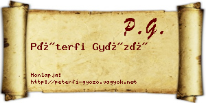 Péterfi Győző névjegykártya